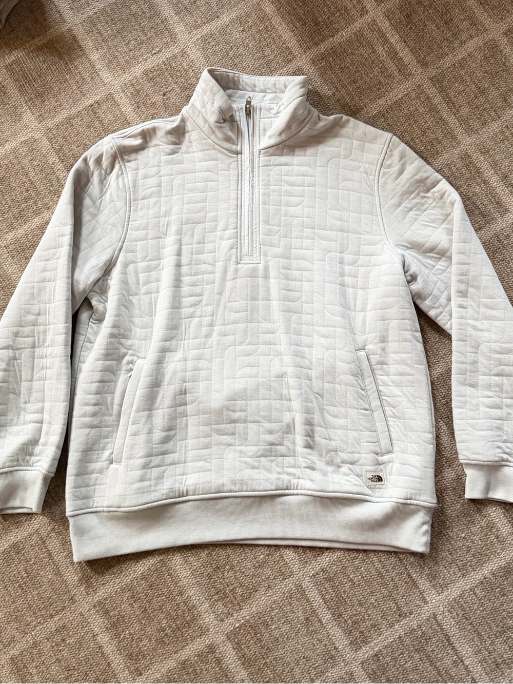 The North Face Men's Longs Peak Quilted 1/4 Zip Pullover Tin Grey